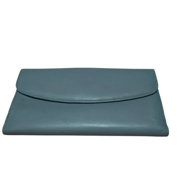 Women's Mundi Genuine Leather Wallet Gray Folding Classic Neutral New Old Stock