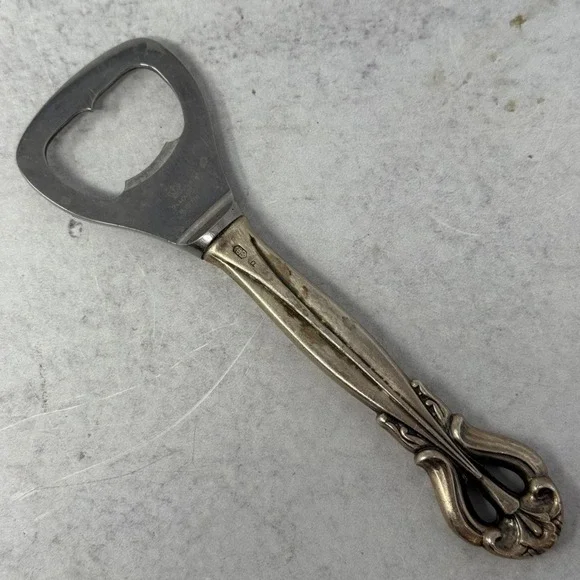 Vtg Bottle Opener RAADVAD RUSTFRI Silver Handle Nice Silverplate vintage barware