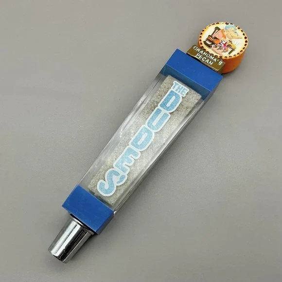 The Dudes Grandma's Pecan Beer Tap Handle Blue Sand Acrylic Draft Bar Decor