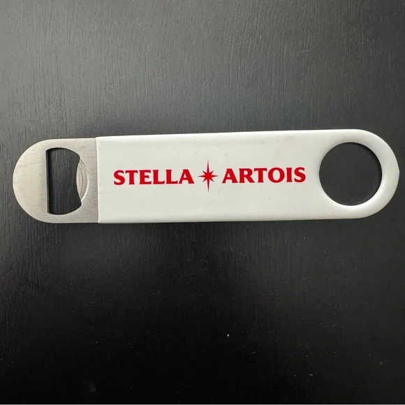 Stella Artois White Bar Blade Bottle Opener with Red Logo