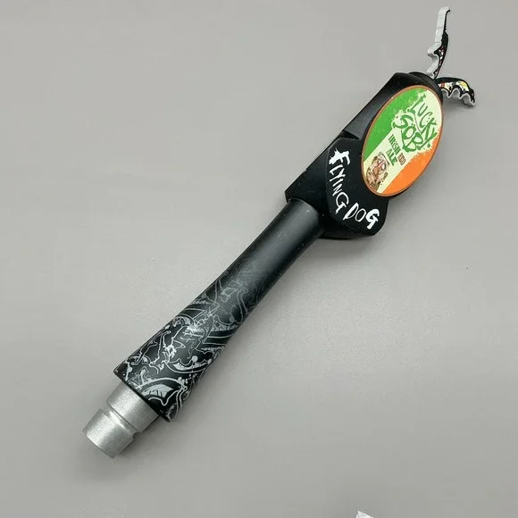 Flying Dog Lucky SOB Irish Red Ale Draft Beer Tap Handle Black Bat Wings