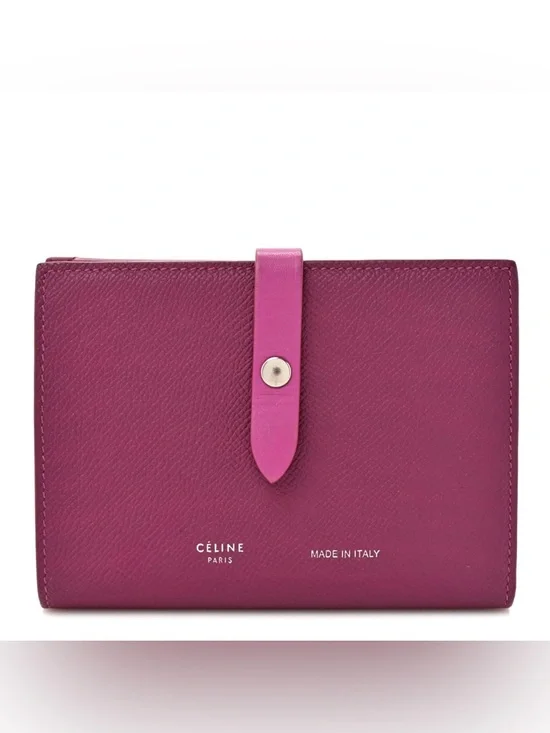 Grained Calfskin Medium Multifunction Strap Wallet Magenta.. If u Know u Know..