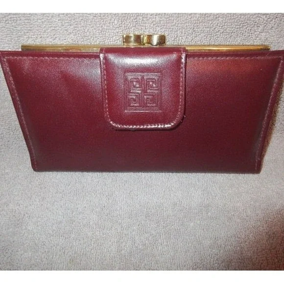 Vintage San Souci Calfskin Leather Checkbook Wallet Clutch Kisslock Old Money
