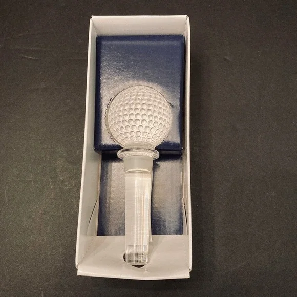Mikasa Tee Time Lead Crystal Golf Ball Bottle Stopper‎ NEW Austria 4.5