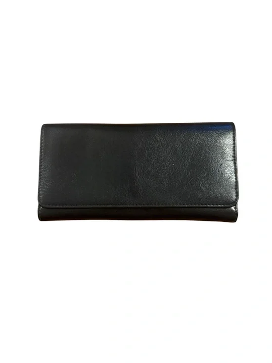 Vintage rina rich Classic Black Leather Foldover Wallet