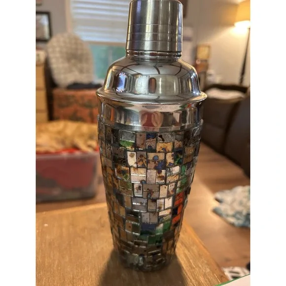 Avalon Handmade stainless Steel And Mother Of Pearl Cocktail Shaker‎ 16.9 Oz