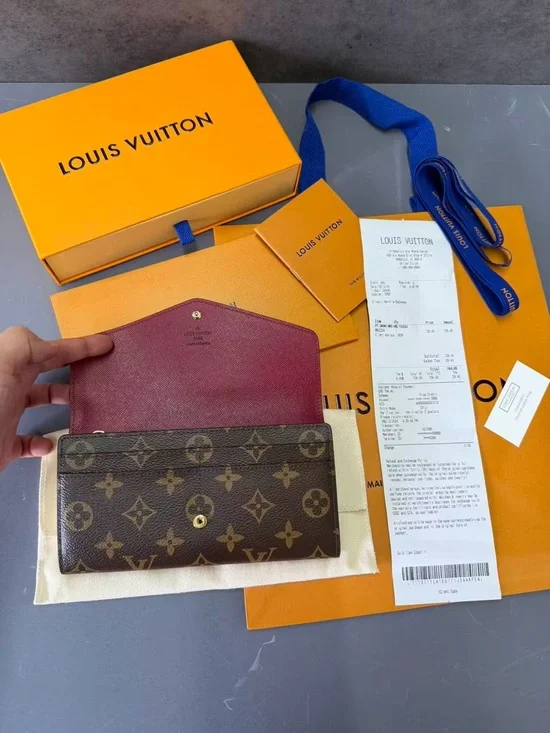 Louis Vuitton Monogram Continental Wallet with Burgundy Interior