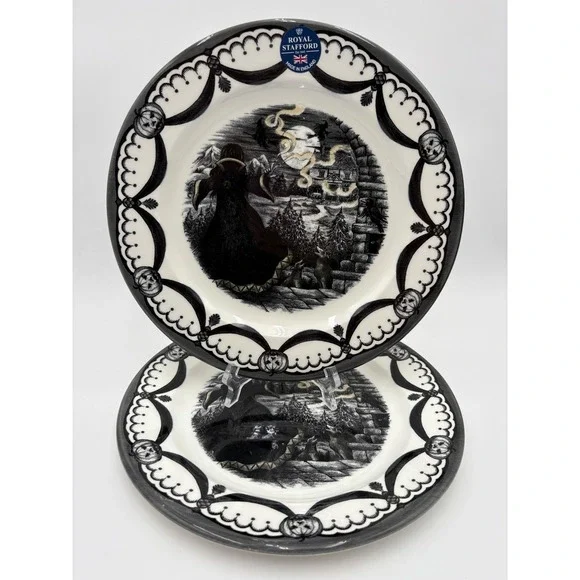 Royal Stafford The Guardian Witch Tales Dinner Plates Halloween Decor Set of 2