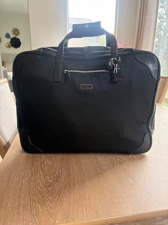 TUMI Classic Travel Weekender Carry On Black Nylon Leather Trim - 48724D