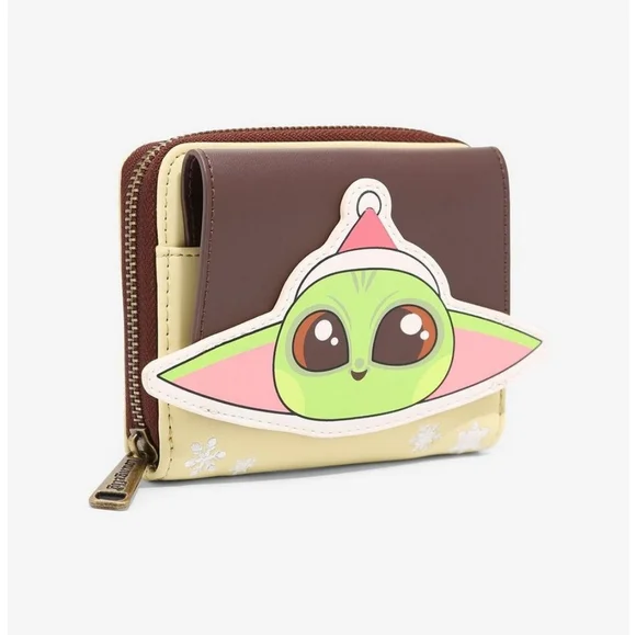 Loungefly Star Wars The Mandalorian The Child Holiday Small Zip Wallet