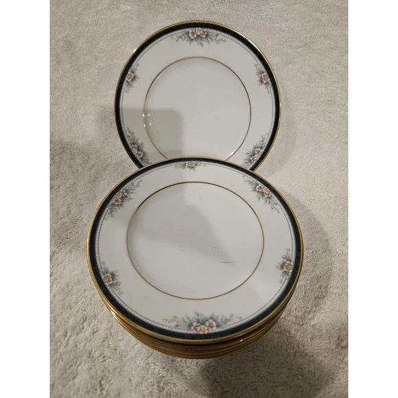 Set Of‎ 6 Vintage Noritake Landon 6 Saucer Plates Japan Porcelain Flower