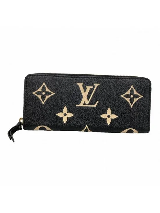 Louis Vuitton Wallet Monogram Empreinte Bicolor Portefeuille Clemence Black
