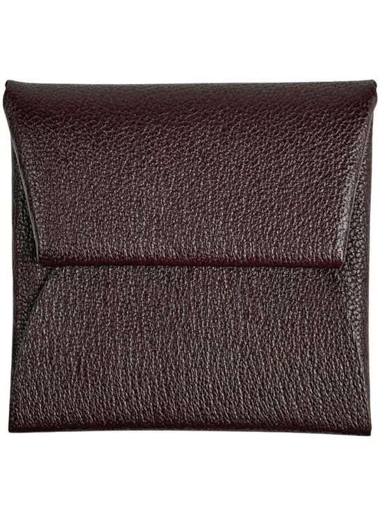 Hermes Bastia Verso Coin Case Chevre Brown