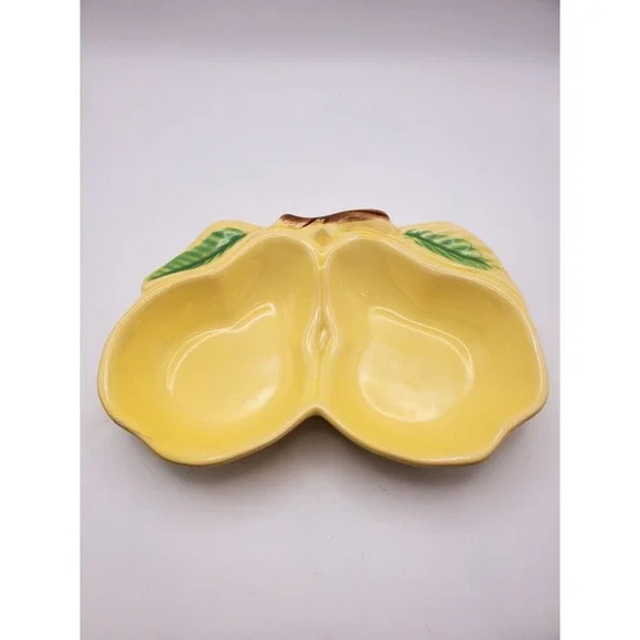 Vintage 1940s Belmar California Pottery Double Pear Dish USA 320