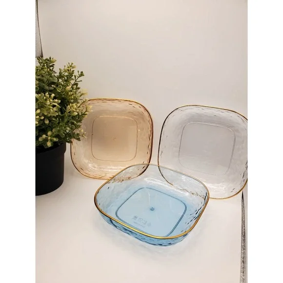 NEW Set of 3 Translucent Square Bowls - 