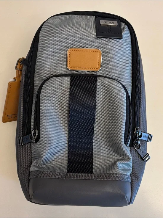 Tumi Gray Fife Slim Crossbody Sling Bag - Compact NEW