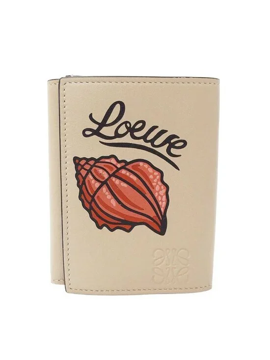 Loewe Wallet Trifold Anagram Shell Beige Mini Compact Seashell