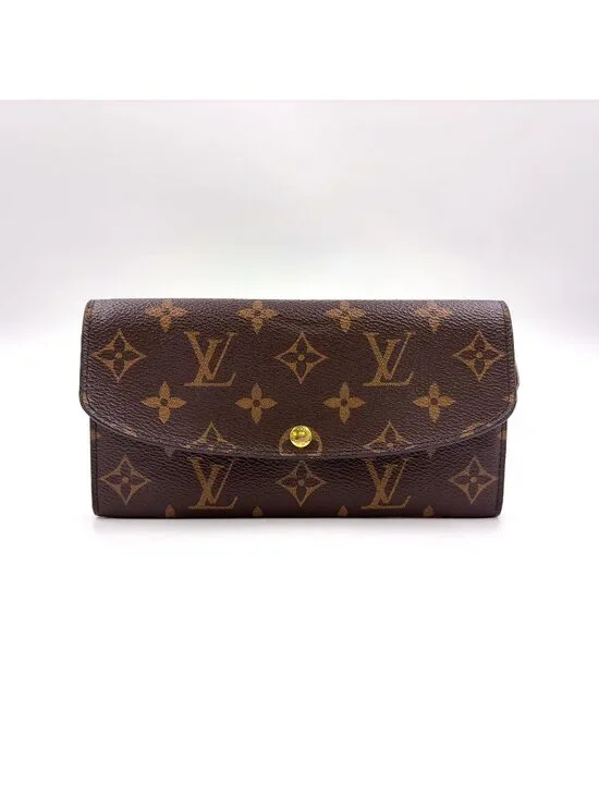 Louis Vuitton Portefeuille Emily Monogram Initials Leather Brown Light Pink