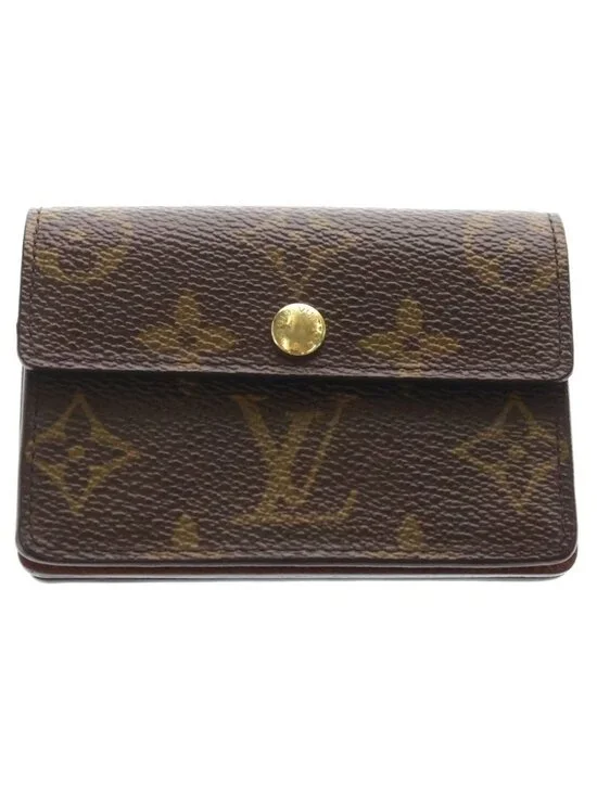 Louis Vuitton Monogram Porte-Monnaie Accordion Coin Case Wallet Brown