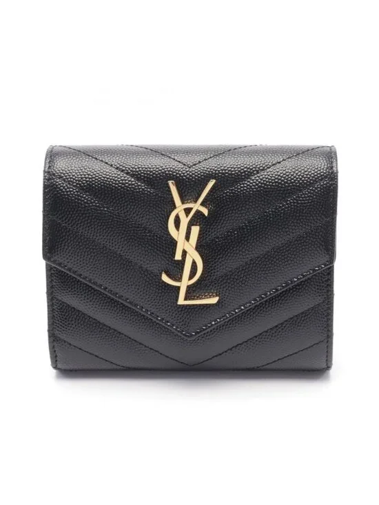 Saint Laurent Paris Trifold Wallet Monogram Leather