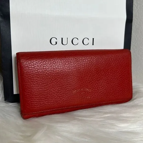 💯Authentic Gucci Leather Long Wallet🍀