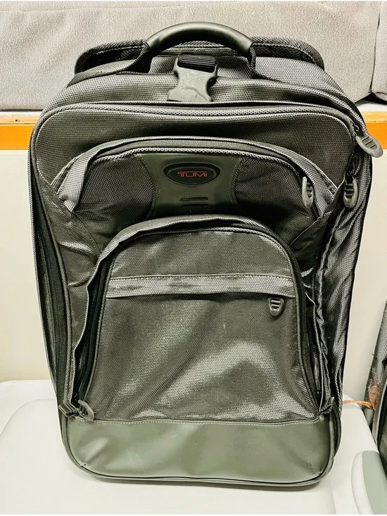 TUMI Olive Green Travel Backpack - Durable Carry-On Bag