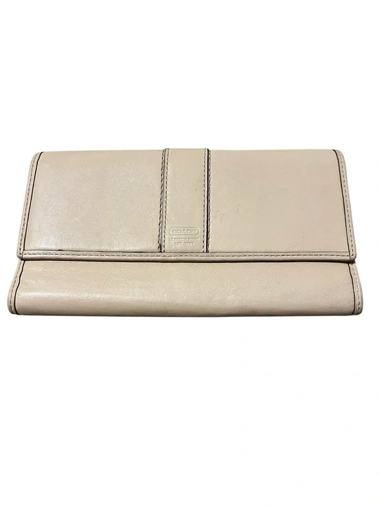 Coach Cream Leather Continental Clutch Wallet