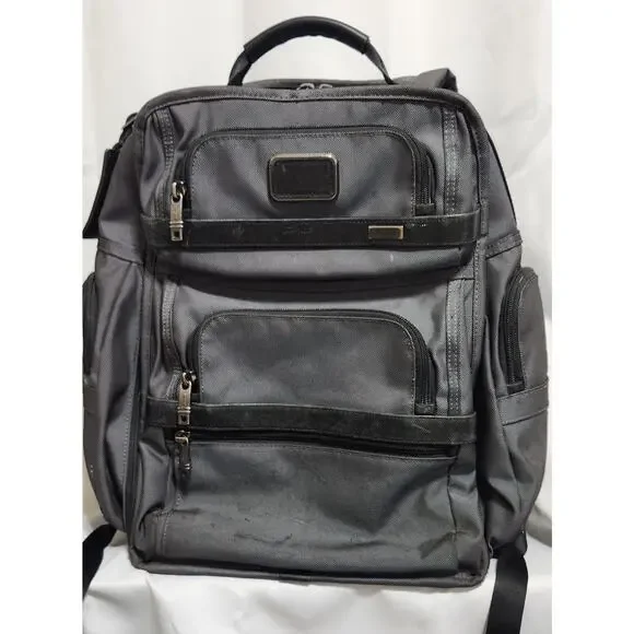TUMI Alpha Compact Laptop Brief Pack Backpack Charcoal Ballistic Nylon 26578PW2