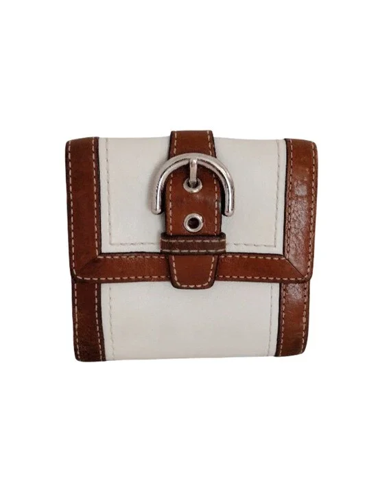 Vintage Y2K COACH Soho Flap Leather Wallet Two Tone Buckle Boho Chic