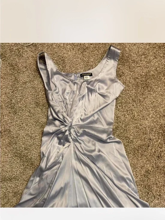 Satin Twist-Detail Midi Dress in Lavender by White House Black Market