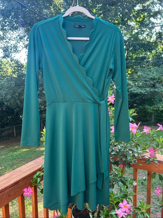 41 Hawthorn Wrap Dress with Scalloped V-Neck
