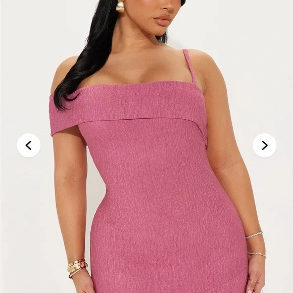 Elegant One-Shoulder Pink Dress