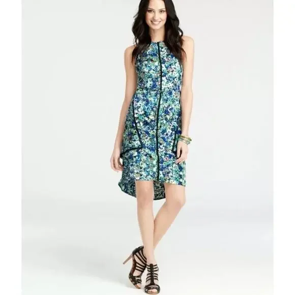 Ann Taylor Floral Sleeveless Hi Low Sleeveless Dress Size 8 Multicolor