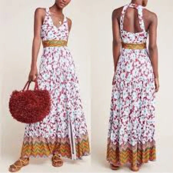 Maeve Anthropologie Auden floral aztec maxi Dress‎