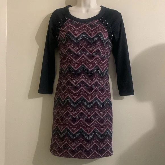 Three Pink Hearts Patterned dress small 79