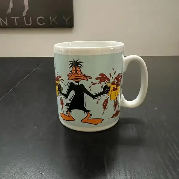 Warner Bros 1996 Coffee Themed White  Cartoon‎ Mug