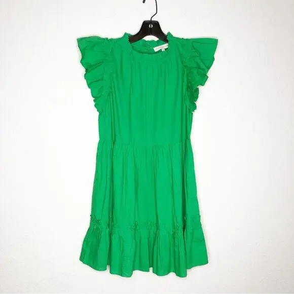 House of Harlow 1960 kelly green ruffle trim dress size Small NWT