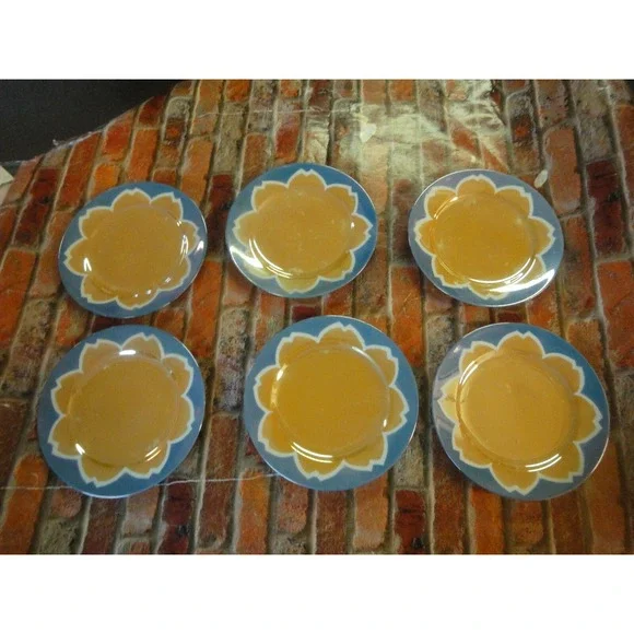 6 lot‎ hand painted japan stamped salad 7.25