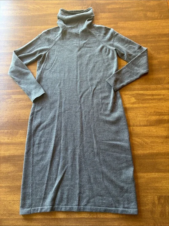 Talbots Italian Merino Wool Turtleneck Sweater Dress, Size Small Petite
