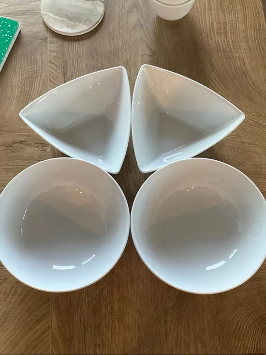 White Ceramic Nobu Serve Bowls - Set of 4