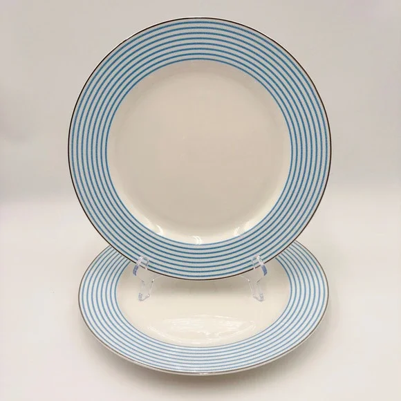 Kate Spade New‎ York Laurel Street Blue Striped Porcelain Dinner Plates Set of 2