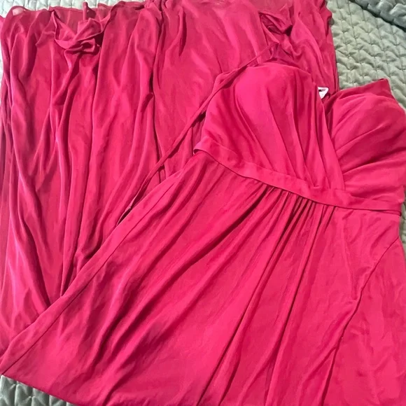 Azazie burgundy maroon maxi‎ dress spaghetti straps size 8A wedding bridesmaid