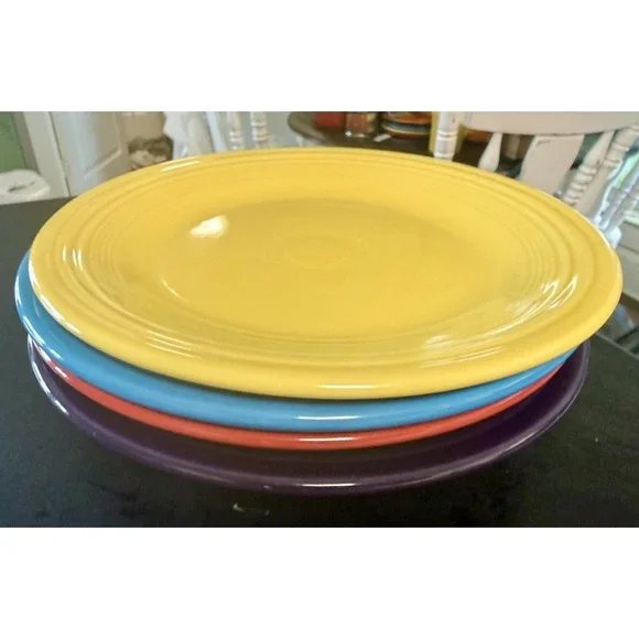 Fiesta Fiestaware Mixed Color Set of 4 Dinner Plates Lead Free 10.5