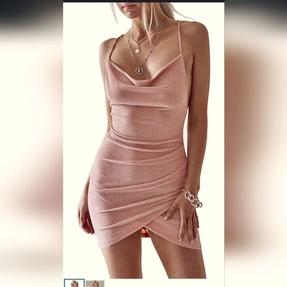 Elegant Pink Draped Dress