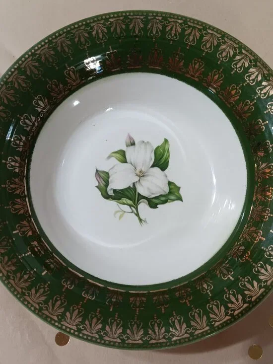American Limoges Trillium 22K Soup Bowls Set of 2 Vintage GORGEOUS!LQQK!