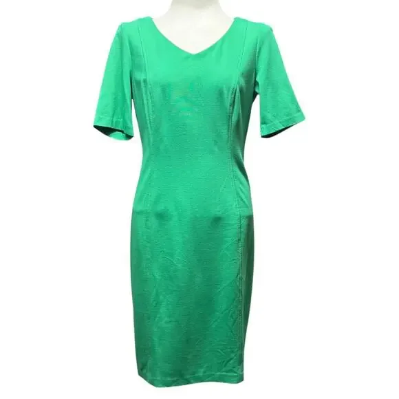 Talbots Short Sleeve Shift Dress Green 6
