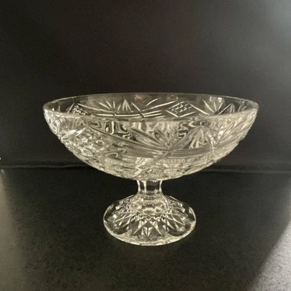 Beautiful Vintage American Brilliant Period cut glass Footed Compote