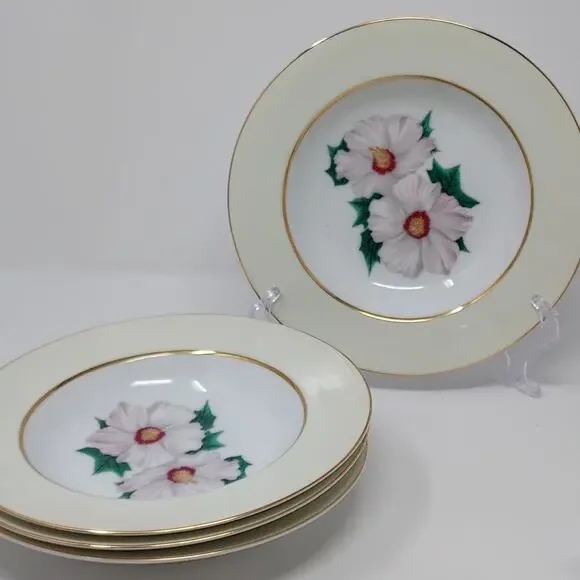 Kent Tropical Pattern Set of 4 Soup Bowls 8 5/8