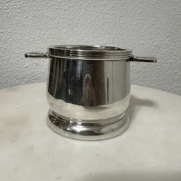 Vintage Hilton Hotel‎ Silver Soldered Sugar Bowl 1960s