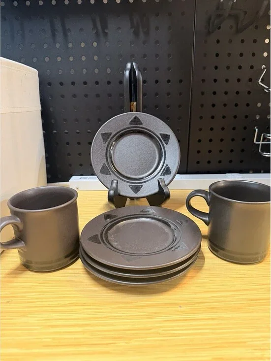 VTG Lot Of 6 Pfaltzgraff Midnight Sun Set of 2 Cups & 4 Saucers *